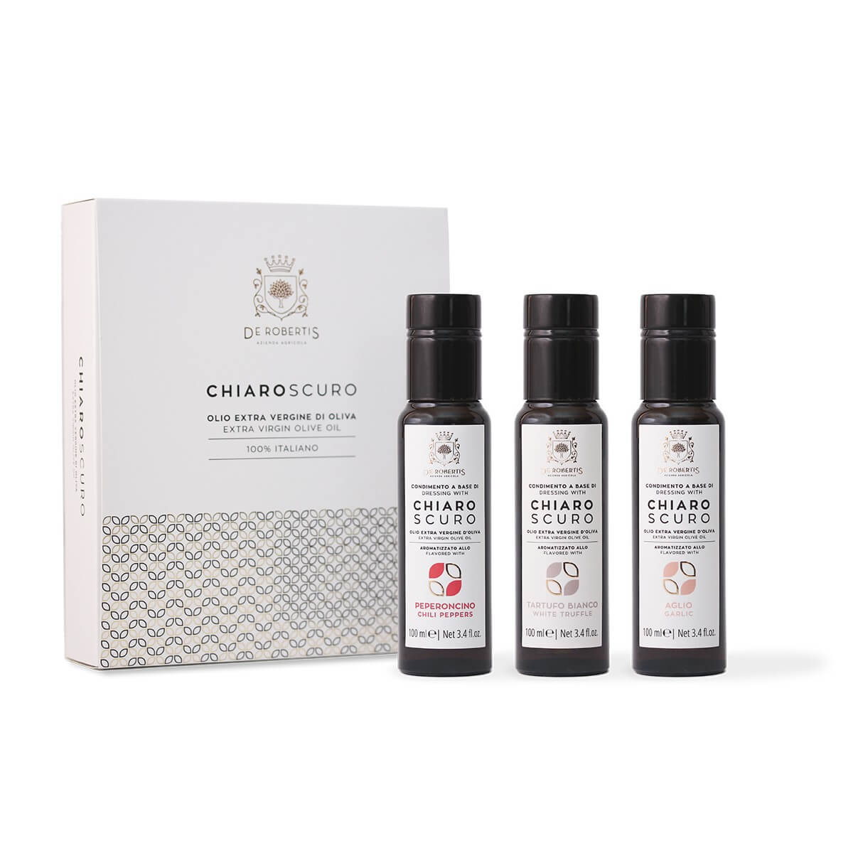 Chiaroscuro Aromatizzato Olio Extra Vergine di Oliva 100ml flavoured Confezione Regalo